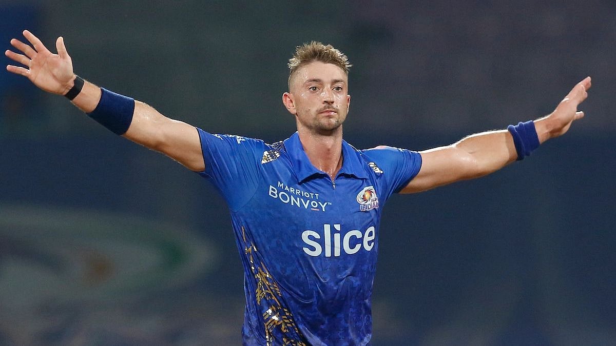 <div class="paragraphs"><p>Daniel Sams of Mumbai Indians celebrates a wicket in IPL 2022.</p></div>