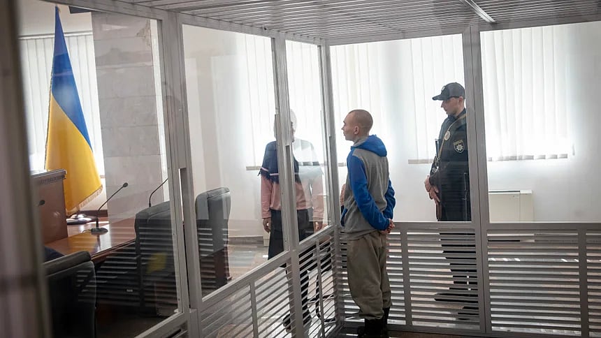 <div class="paragraphs"><p>21-year-old tank commander Vadim Shysimarin, a Russian soldier who has pled guilty to killing an unarmed Ukrainian civilian three months ago.</p></div>