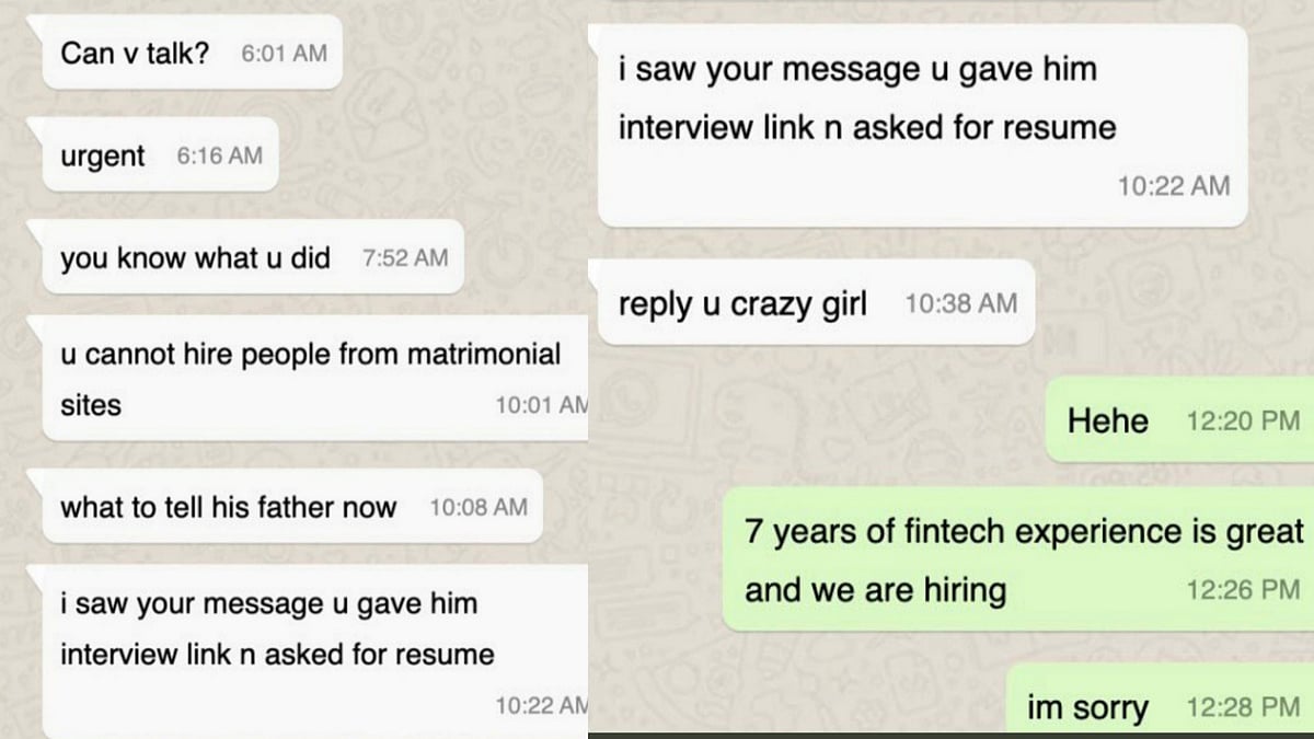 <div class="paragraphs"><p>Desi dad reacts to her daughter hiring a candidate through a matrimonial site.</p></div>