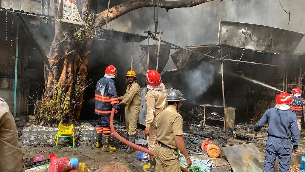 <div class="paragraphs"><p>A fire broke out at central Delhi's Jhandewalan cycle market.</p></div>