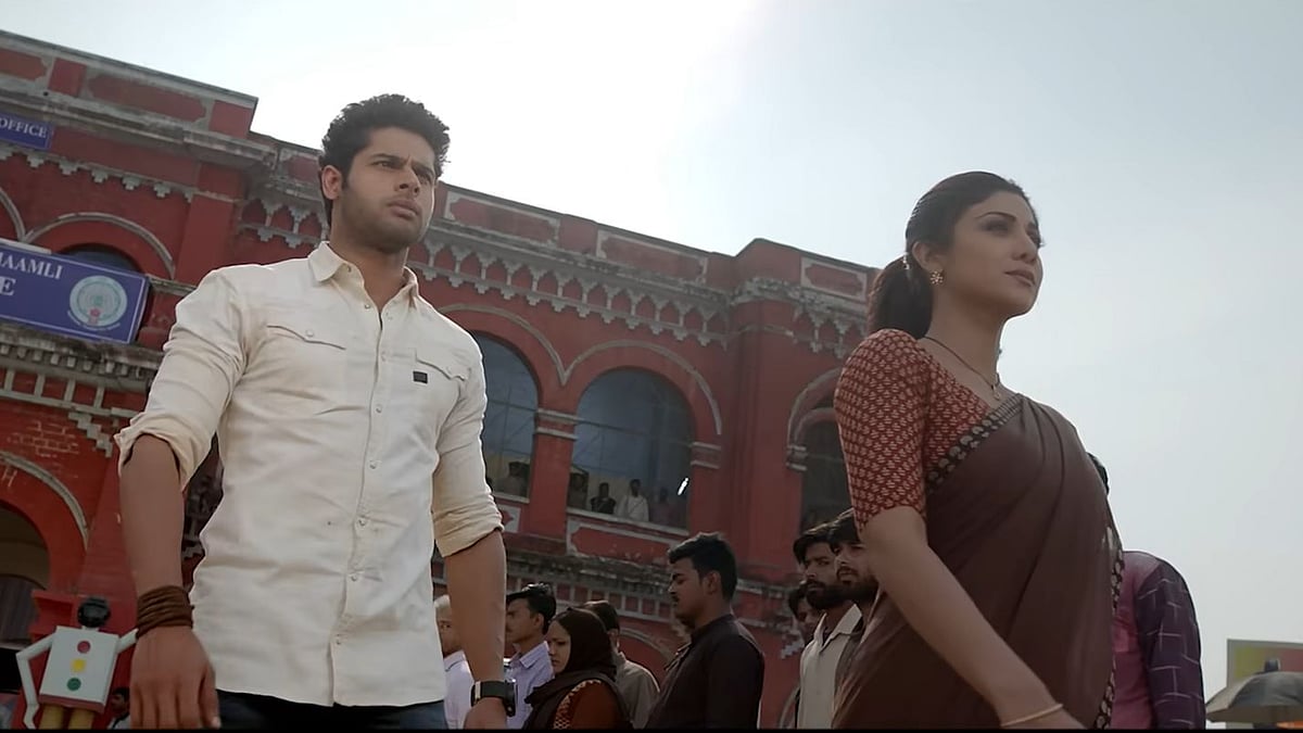 <div class="paragraphs"><p>Abhimanyu Dassani and Shilpa Shetty in the still from <em>Nikamma.</em></p></div>