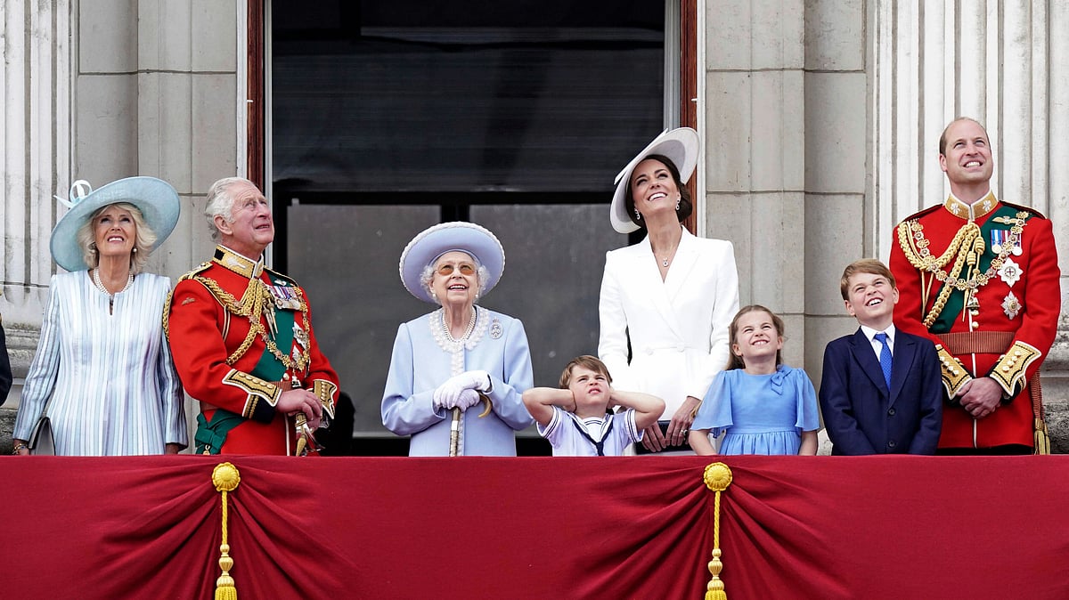 <div class="paragraphs"><p>The royal family watches from the balcony of Buckingham Place after the Trooping the Colour ceremony in London on 2 June, on the first of four days of celebrations to mark the Platinum Jubilee. </p></div>