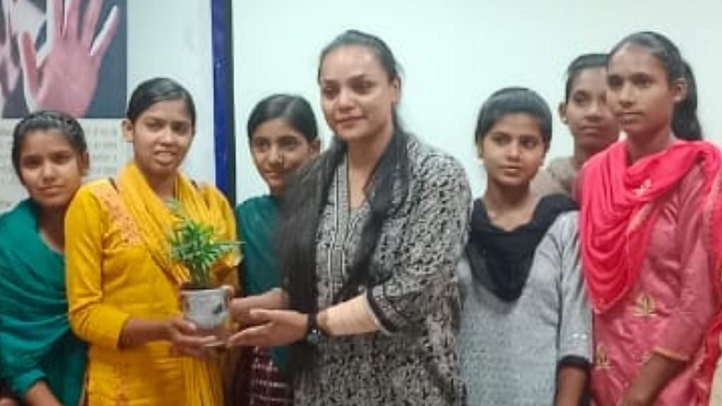<div class="paragraphs"><p>CJM Jasbir Kaur with the girls in a public address. </p></div>