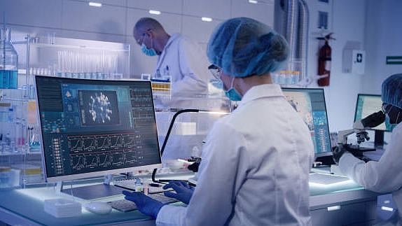 <div class="paragraphs"><p>A COVID-19 Laboratory team researching for their study, wearing protective gear. </p></div>
