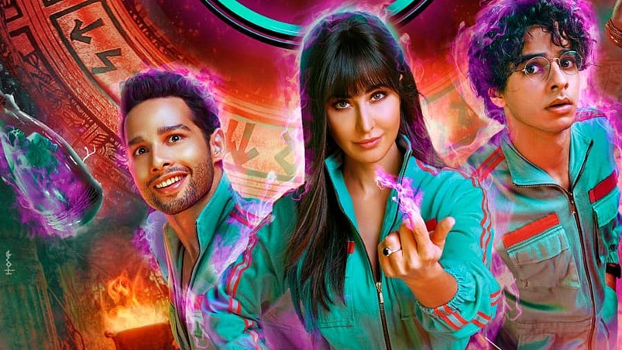 <div class="paragraphs"><p>Katrina Kaif, Ishaan Khatter &amp; Siddhant Chaturvedi in <em>Phone Bhoot</em> poster.</p></div>