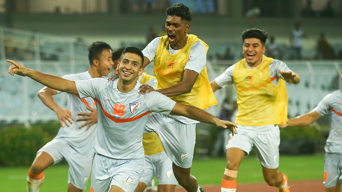 <div class="paragraphs"><p>Sahal Abdul Samad celebrates the winner against Afghanistan.</p></div>