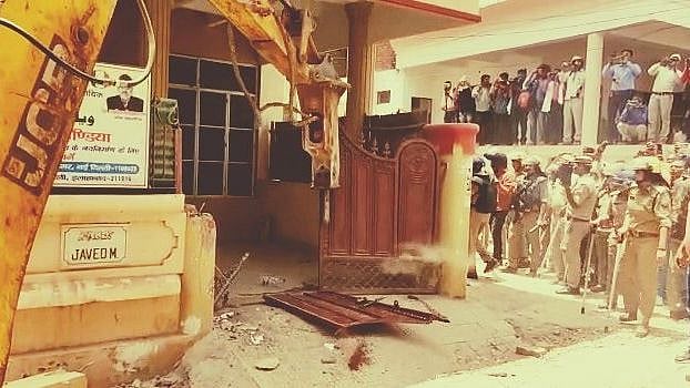 <div class="paragraphs"><p>The local administration in Uttar Pradesh's Prayagraj launched a demolition drive on Sunday, 12 June, and razed the property of Javed Mohammad, one of the persons allegedly involved in the violent protests against the remarks made by suspended Bharatiya Janata Party (BJP) spokesperson Nupur Sharma on Prophet Muhammad.</p></div>