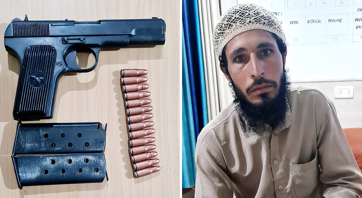 <div class="paragraphs"><p>An alleged terrorist was arrested in J&K's Doda district, with arms and ammunition seized from his possession.</p></div>