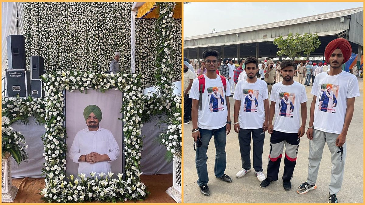<div class="paragraphs"><p>Thousands congregated in Punjab's Mansa on Wednesday, 8 June, to deliver the last prayers for late singer Sidhu Moose Wala at his <em>Antim Ardas </em>and <em>bhog </em>ceremonies.</p></div>