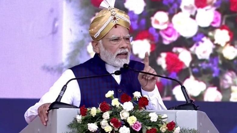 <div class="paragraphs"><p>Prime Minister Narendra Modi giving a speech during his visit to Bengaluru.</p></div>