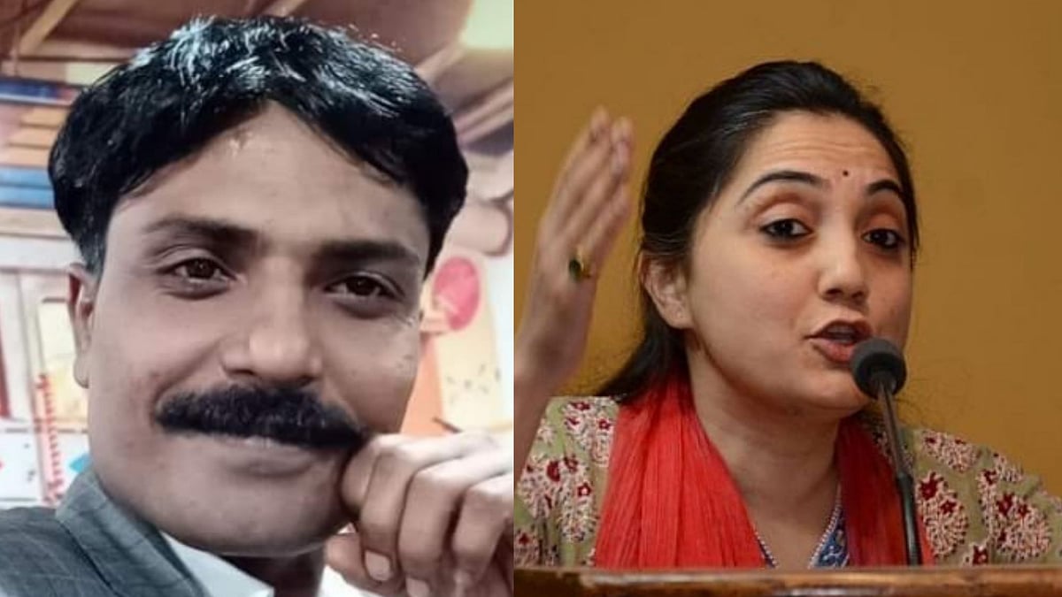 <div class="paragraphs"><p>Bhim Sena chief Nawab Satpal Tanwar and Nupur Sharma.</p></div>