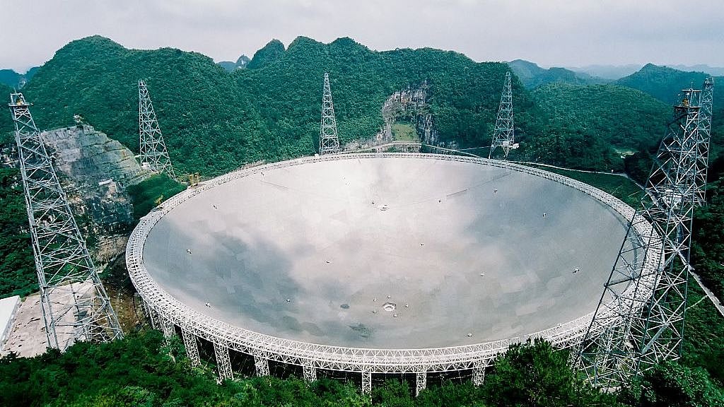 <div class="paragraphs"><p>The Sky Eye is officially called Five-hundred-meter Aperture Spherical Radio Telescope, picked up suspicious signals.</p></div>