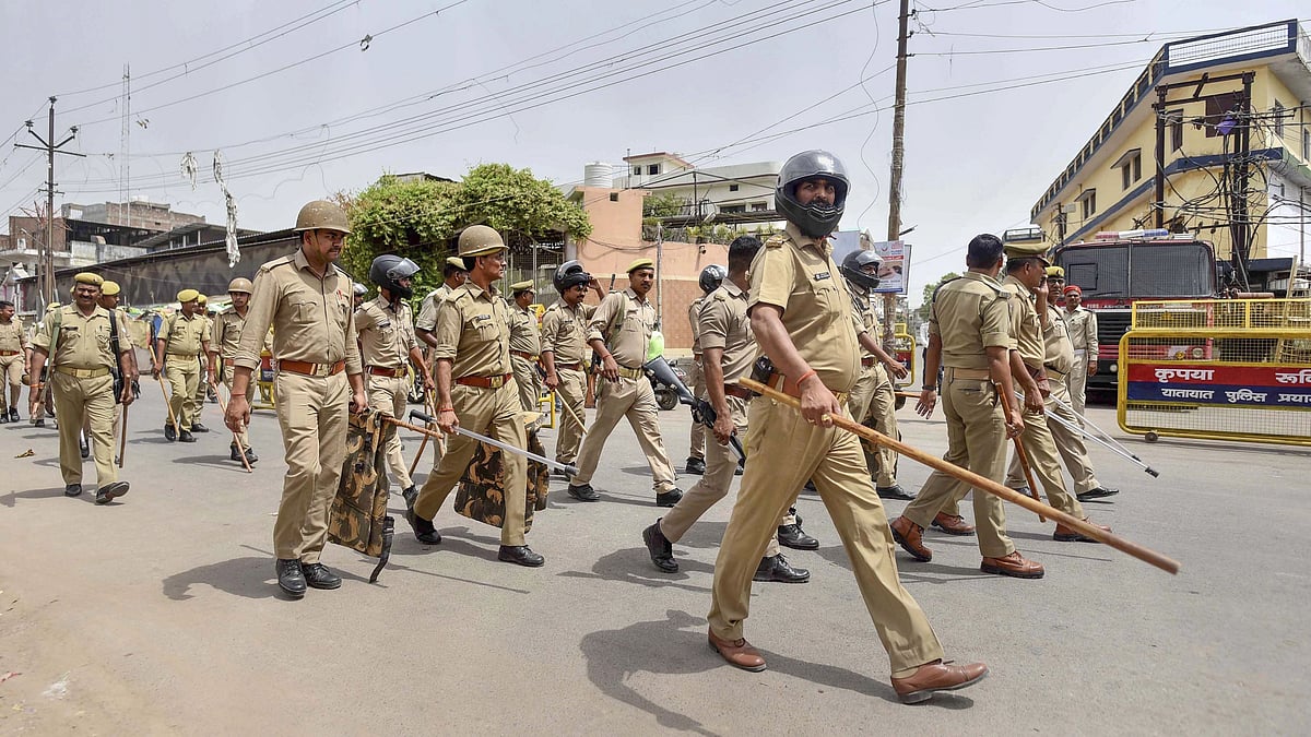 <div class="paragraphs"><p>Uttar Pradesh Police in Prayagraj on Saturday, 16 June.</p></div>