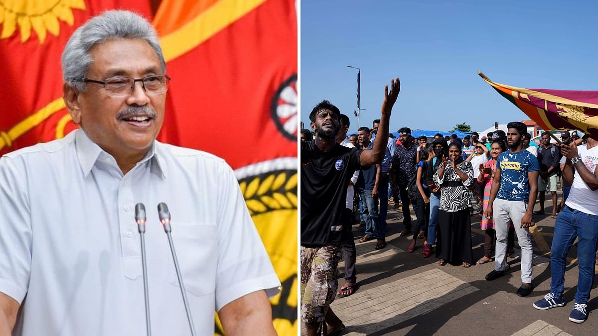 <div class="paragraphs"><p>Days after a sea of anti-government protesters <a href="https://www.thequint.com/news/world/in-photos-sri-lanka-crisis-president-gotabaya-rajapaksa-protesters-prime-minister-ranil-wickremesinghe">stormed</a> his residence, Sri Lankan President <a href="https://www.thequint.com/news/world/sri-lanka-awaits-president-gotabaya-resignation-who-is-he">Gotabaya Rajapaksa</a> fled the country and arrived in Male, Maldives on Wednesday, 13 July.</p></div>