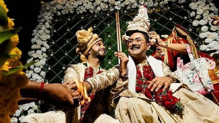 <div class="paragraphs"><p>The happy couple amidst wedding proceedings in Kolkata. </p></div>