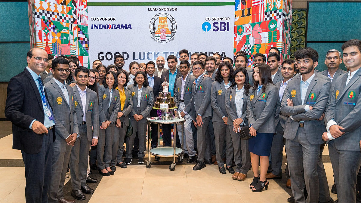 <div class="paragraphs"><p>The Indian team members gather ahead of the 44th Chess Olympiad held at Sheraton Mahabalipuram Resort and Convention Centre at Mamallapuram, Tamil Nadu. </p></div>