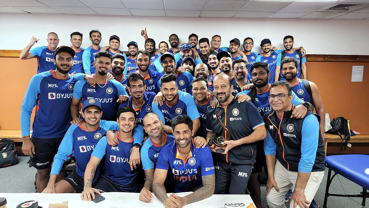 <div class="paragraphs"><p>Team India are a happy bunch after winning the ODI series against West Indies. </p></div>