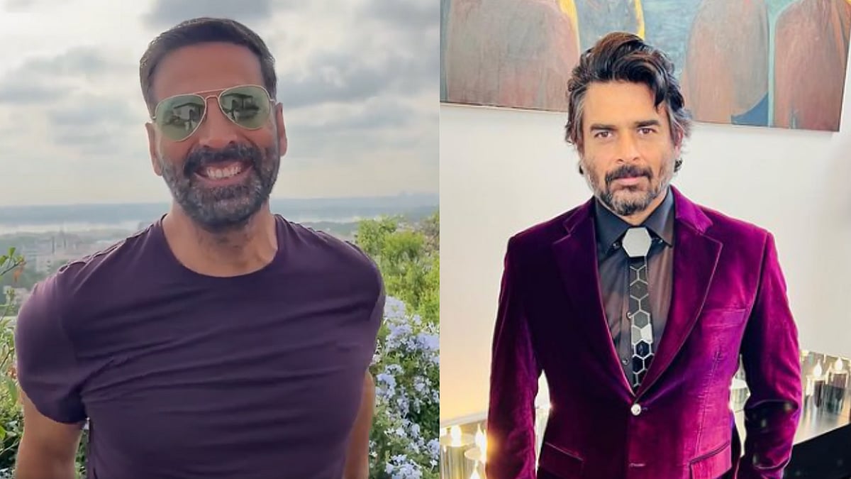 <div class="paragraphs"><p>Akshay Kumar reacts to R Madhavan's comment.</p></div>