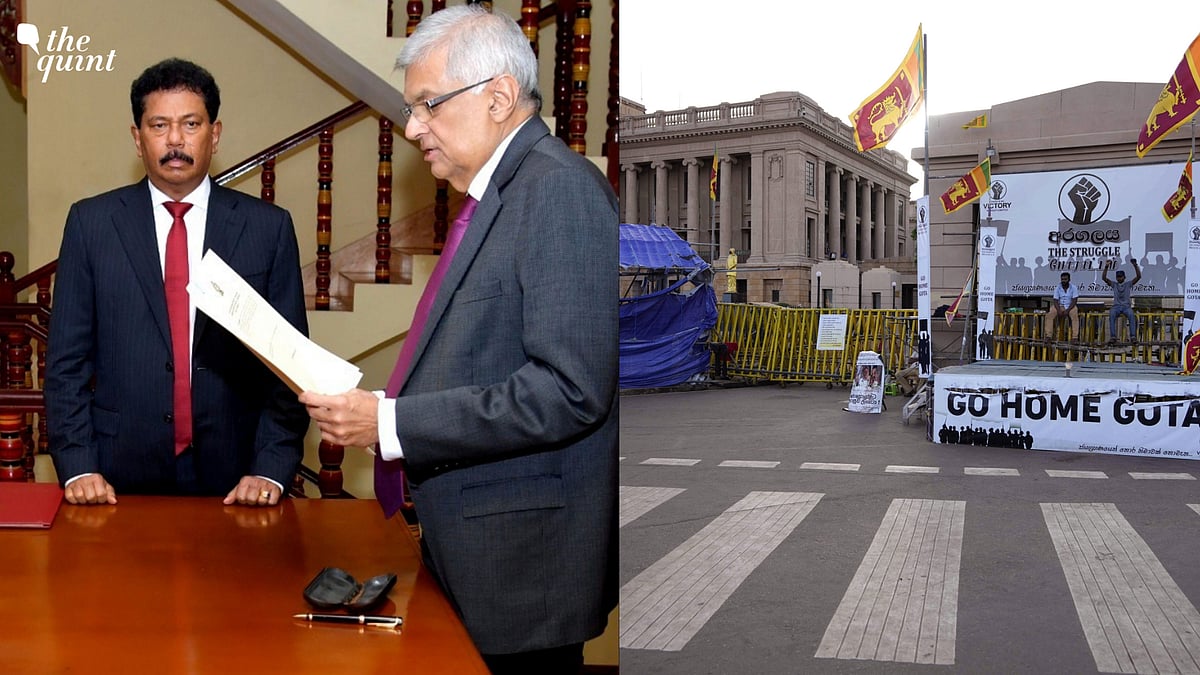 <div class="paragraphs"><p><a href="https://www.thequint.com/topic/gotabaya-rajapaksa">Gotabaya Rajapaksa</a> is finally no longer the Sri Lankan President and six-time former <a href="https://www.thequint.com/news/world/ranil-wickremesinghe-appointed-as-sri-lankas-new-prime-minister">Prime Minister Ranil Wickremesinghe</a> has officially been sworn in as acting president.</p></div>