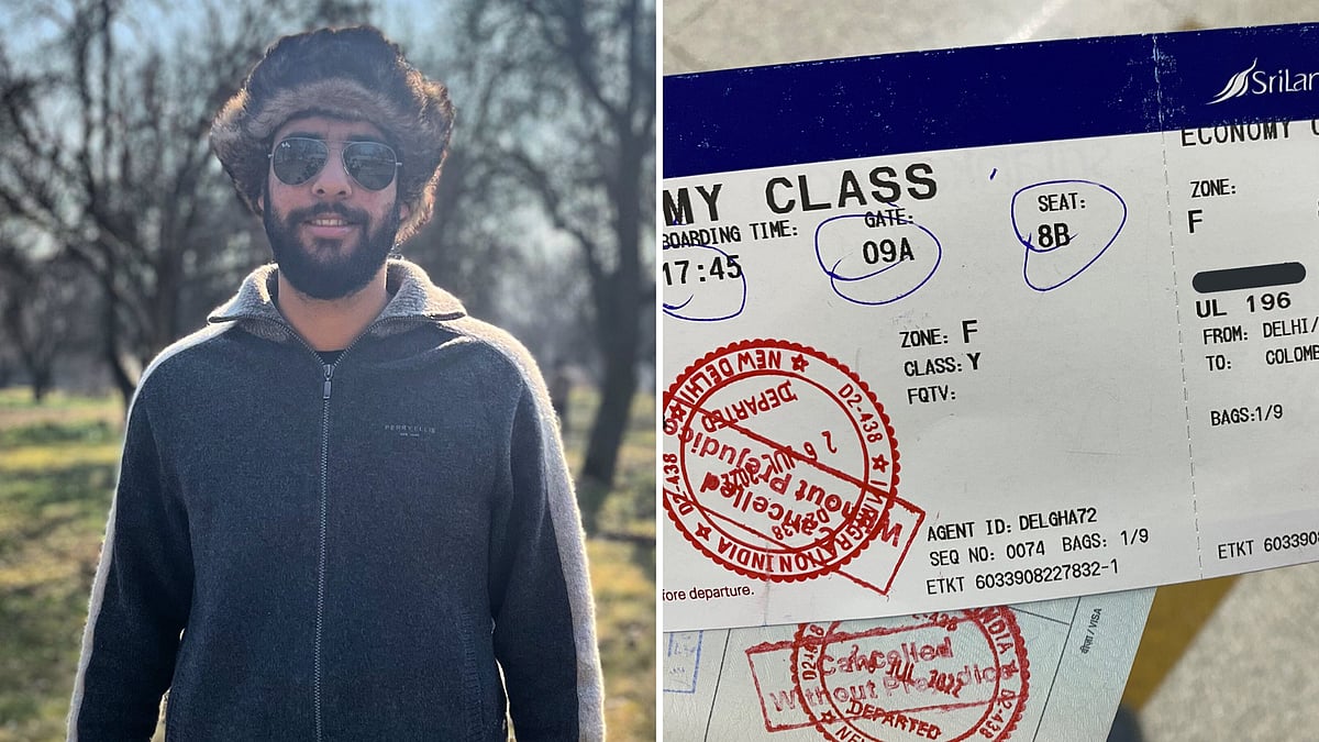 <div class="paragraphs"><p>Kashmiri <a href="https://www.thequint.com/topic/journalists">journalist</a> Aakash Hassan was stopped at the Delhi airport from boarding a flight to crisis-ridden <a href="https://www.thequint.com/topic/sri-lanka">Sri Lanka</a> on Tuesday, 25 July.</p></div>