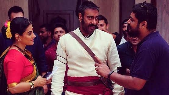 <div class="paragraphs"><p>A behind-the-scenes still of Kajol and Ajay Devgn from 'Tanhaji: The Unsung Warrior'</p></div>