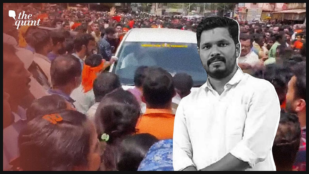 <div class="paragraphs"><p>Angry protesters gheraoed the car of Dakshina Kannada MP Nalin Kumar Kateel after he tried to visit the family of the deceased BJP youth leader in Bellare. </p></div>