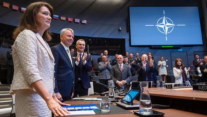 <div class="paragraphs"><p>Ambassadors of the North Atlantic Treaty Organization signed the Accession Protocols for Finland and Sweden at its headquarters on Tuesday, 5 July.</p></div>