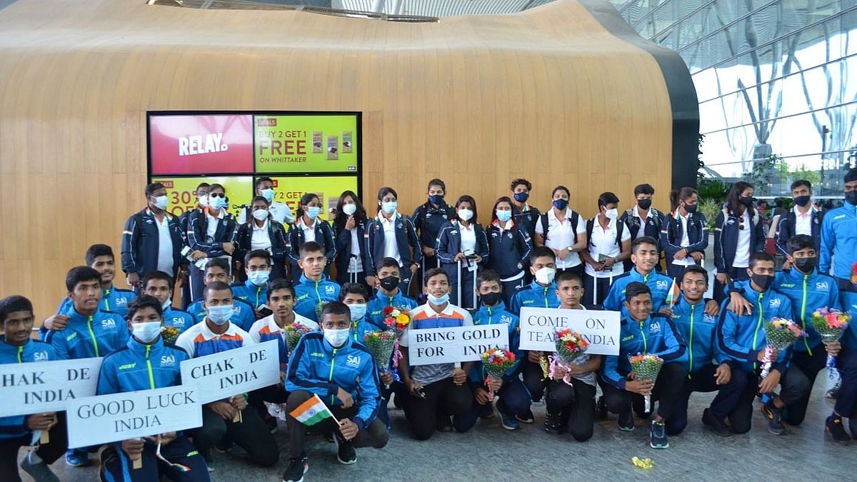 <div class="paragraphs"><p>The Indian women's cricket team prior to their departure for the 2022 CWG in Birmingham.</p></div>