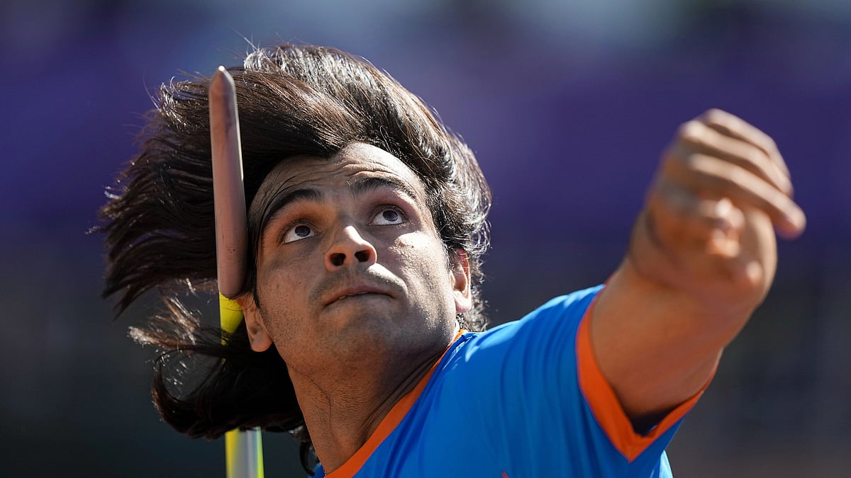 <div class="paragraphs"><p>Neeraj Chopra, of India, competes in the qualifications for the men's javelin throw at the World Athletics Championships on Friday. </p></div>