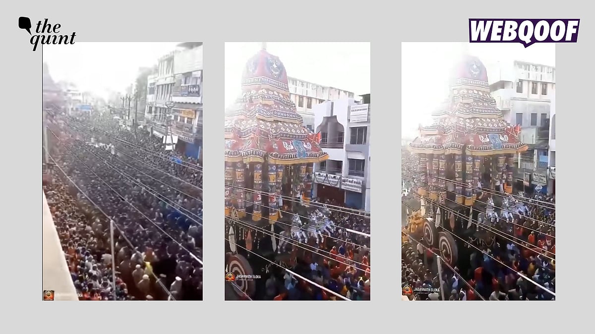 <div class="paragraphs"><p>The video claims to show devotees pulling the chariot of this year's Jagannath Rath Yatra in Puri.</p></div>