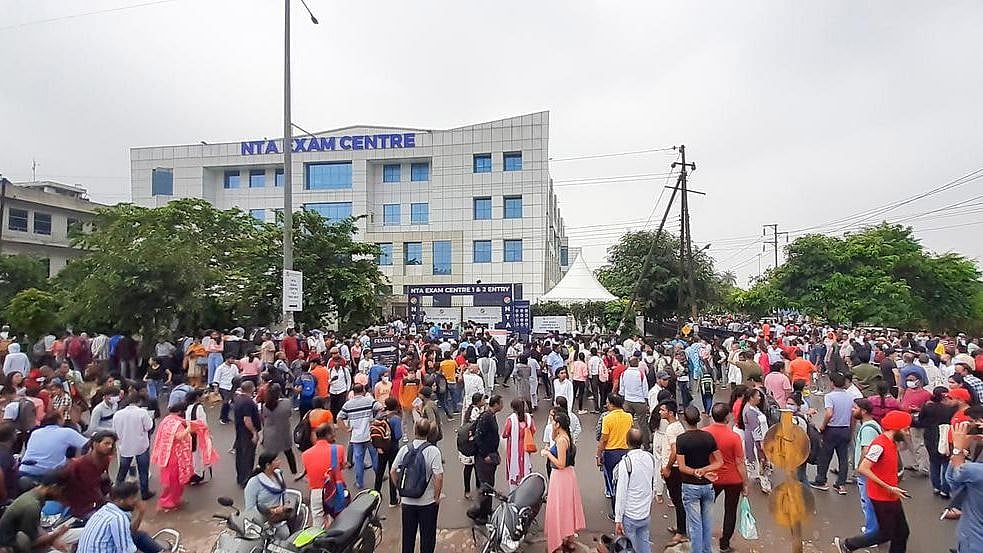 <div class="paragraphs"><p>The test was cancelled in a test centre at Sector 64 in Noida.&nbsp;</p></div>