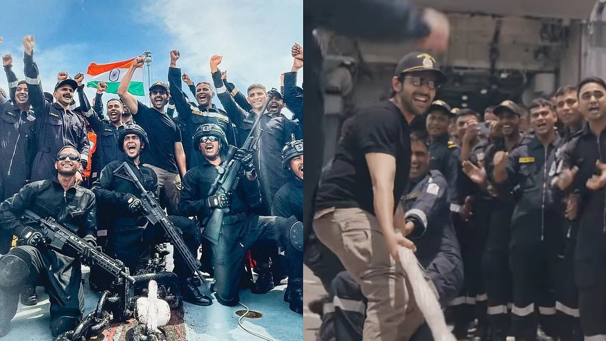 <div class="paragraphs"><p>Kartik Aaryan spends time with Indian Navy Officers ahead of Independence Day. </p></div>