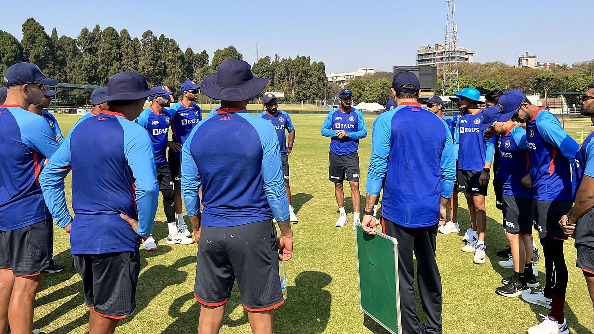 <div class="paragraphs"><p>The Indian team members during a training session ahead of their three-match ODI series against Zimbabwe, starting 18 August.&nbsp;&nbsp;</p></div>