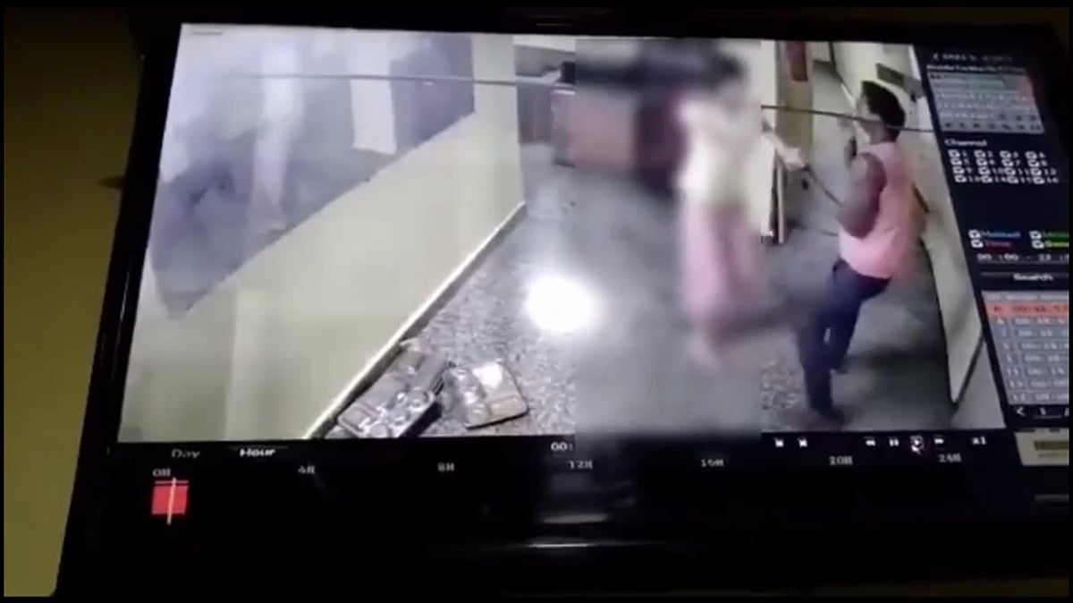 <div class="paragraphs"><p>A video of the incident shows a man forcefully holding a woman by her arm as she tries to break free.</p></div>