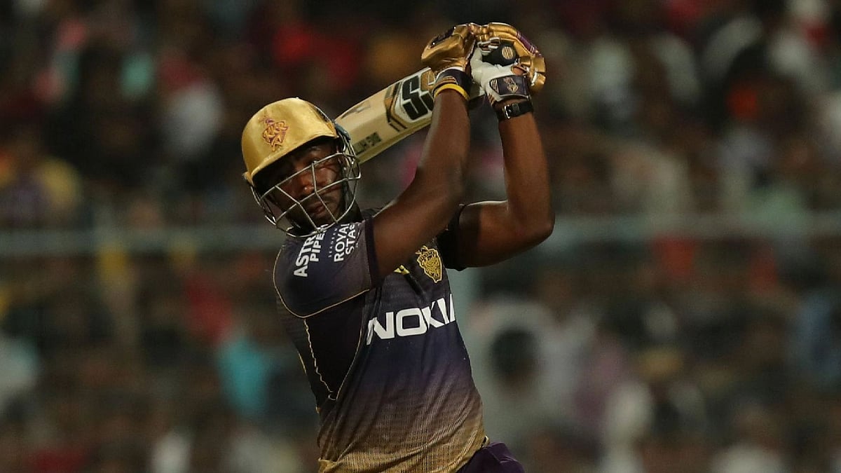 <div class="paragraphs"><p>West Indies all-rounder Andre Russell in action for Kolkata Knight Riders (KKR) during an IPL game. </p></div>