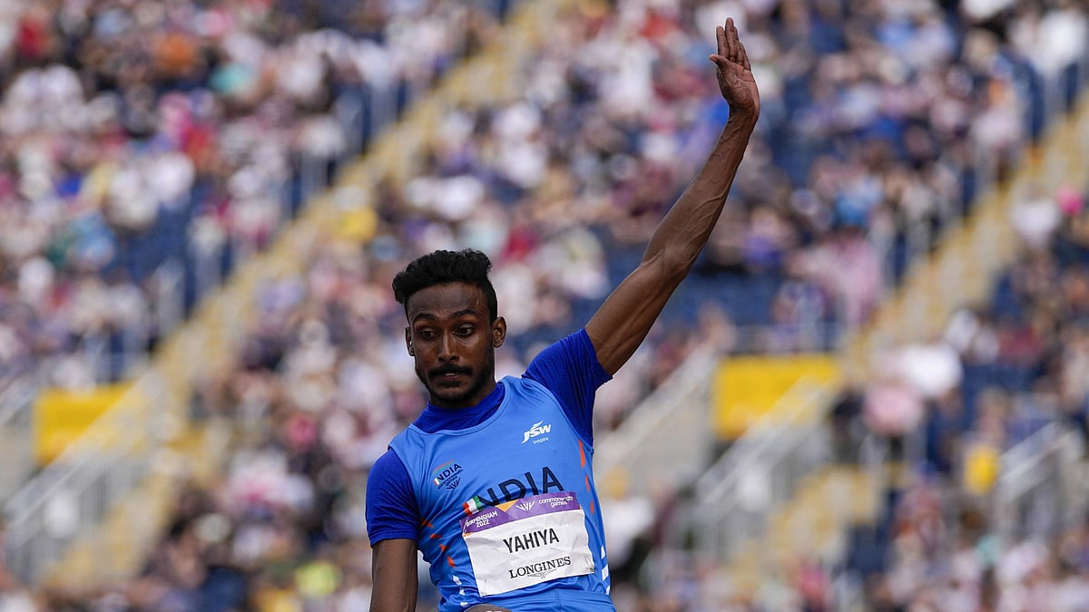 <div class="paragraphs"><p>Muhammed Anees Yahiya of India competes in the men's long jump qualifying at the 2022 Commonwealth Games in Birmingham on Tuesday. </p></div>