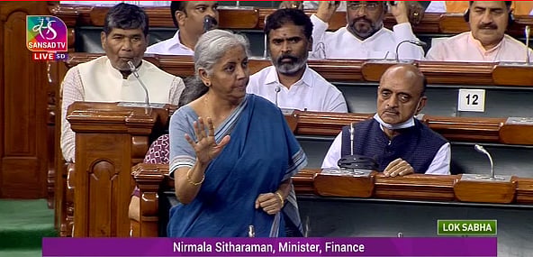 <div class="paragraphs"><p>Finance Minister Nirmala Sitharaman in Lok Sabha on Monday, 1 August. </p></div>