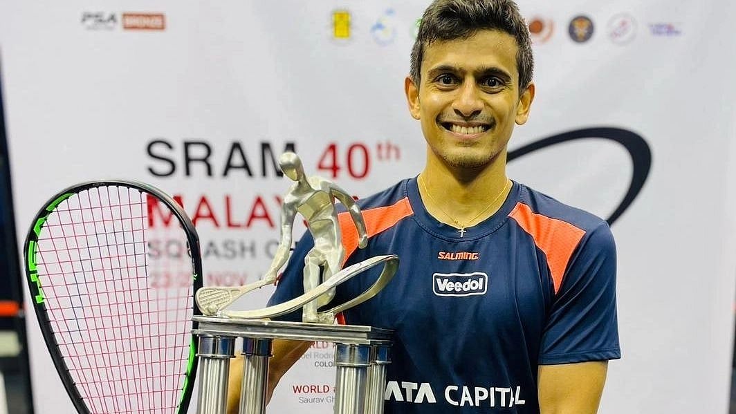 <div class="paragraphs"><p>A file photo of Saurav Ghosal who won a bronze medal in men's singles at the 2022 Commonwealth Games in Birmingham. </p></div>