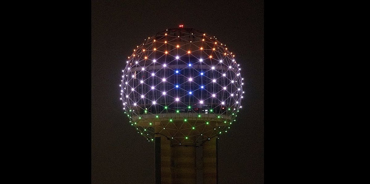 <div class="paragraphs"><p>Reunion Tower in the city of Dallas, Texas in the United States lit with the tricolour of India for the second year on 15 August. </p></div>