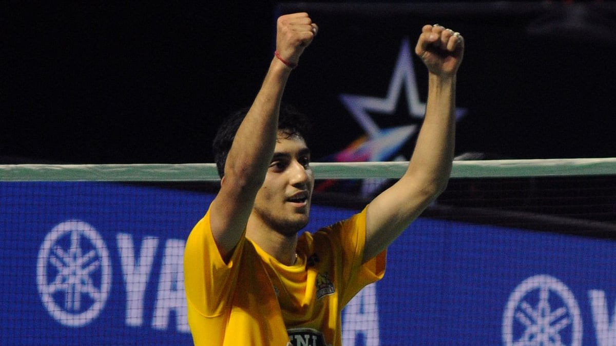 <div class="paragraphs"><p>Indian shuttler Lakshya Sen celebrates after recording a win in the men's singles second round of the Badminton World Championships in Tokyo on Wednesday.&nbsp;</p></div>