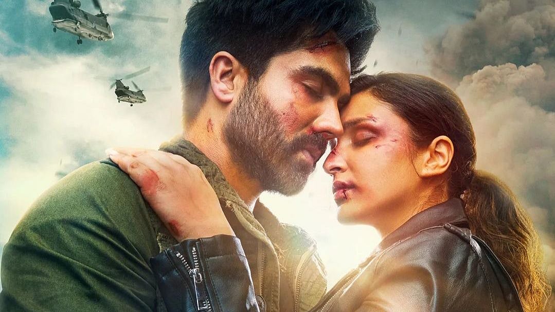 <div class="paragraphs"><p>Hardy Sandhu and Parineeti Chopra in the film poster of<em> Code Name Tiranga.</em></p></div>