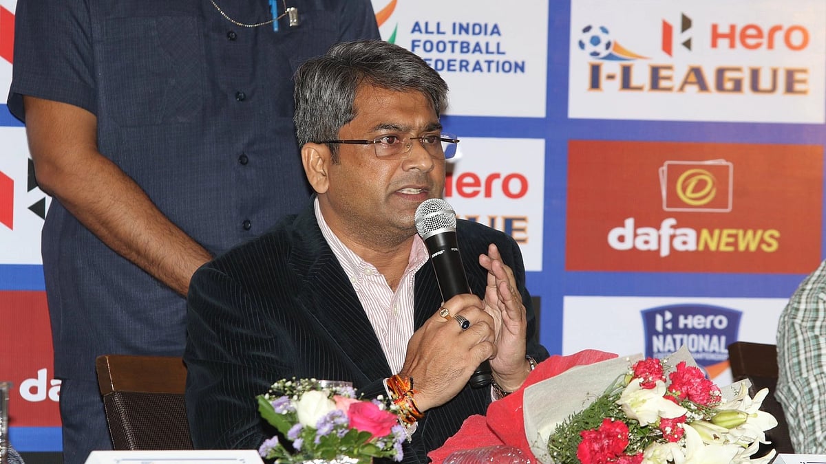 <div class="paragraphs"><p>Newly elected AIFF President, Kalyan Chaubey, interacts with the media on Thursday. </p></div>