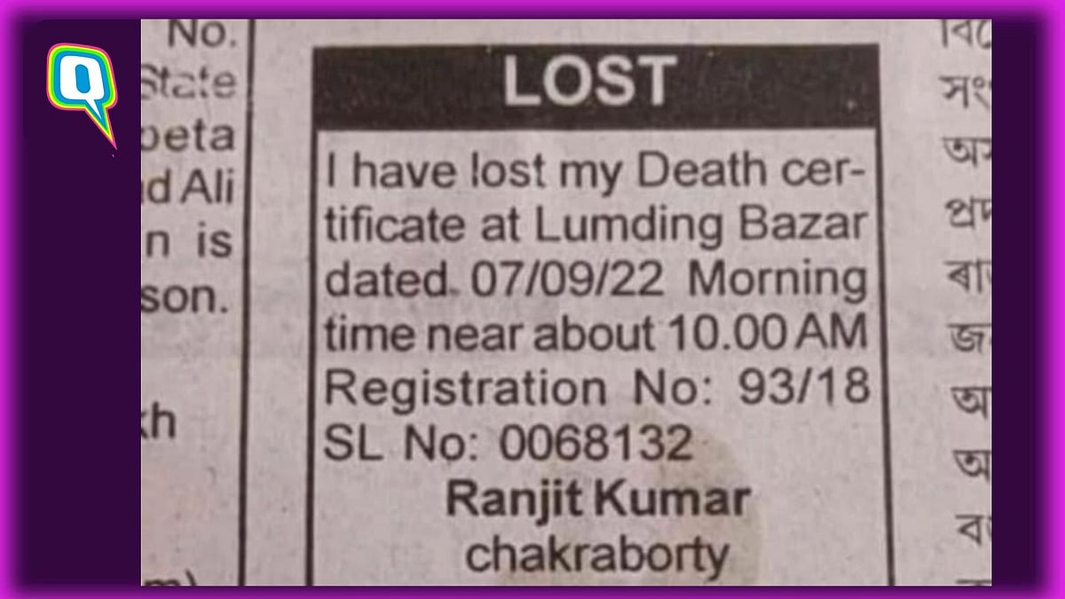 <div class="paragraphs"><p>Man buys newspaper ad to look for his death certificate.</p></div>