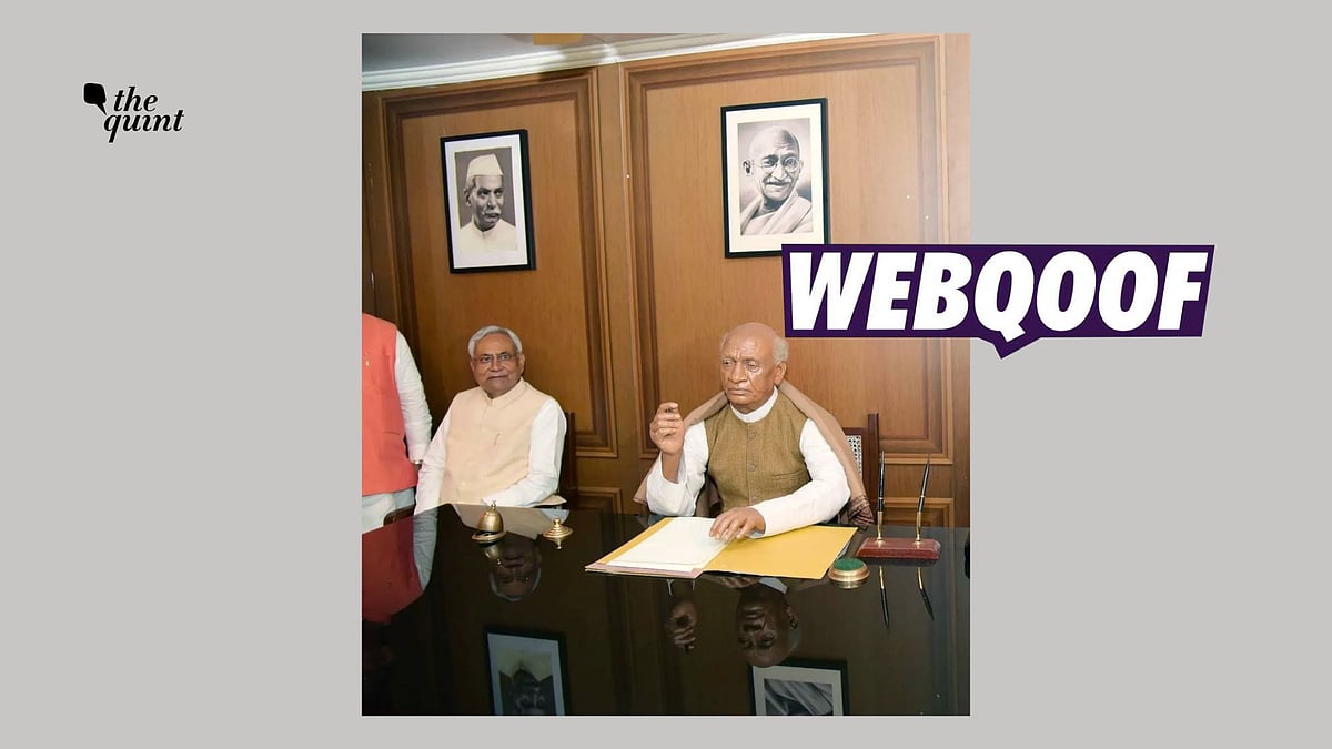 <div class="paragraphs"><p>The photograph shows Kumar visiting an exhibition on Patel's life and work in Patna, Bihar.</p></div>
