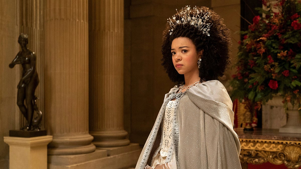 <div class="paragraphs"><p>India Amarteifio as young Queen Charlotte in <em>Bridgerton</em> spin-off.</p></div>