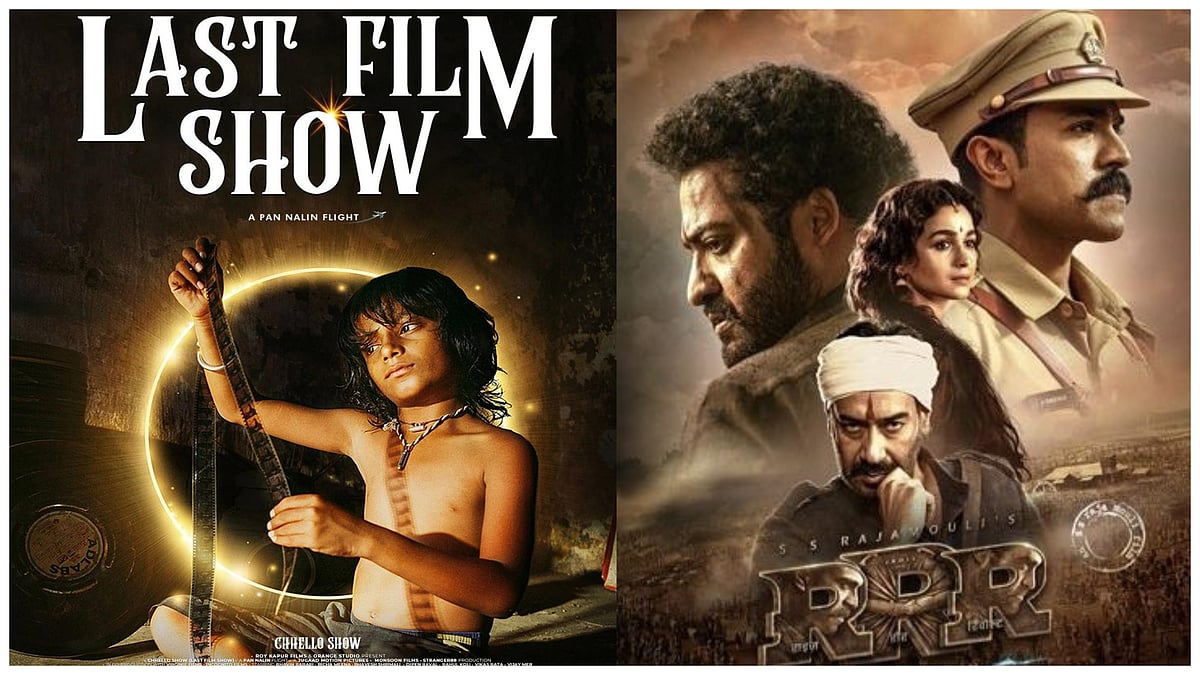 <div class="paragraphs"><p>The posters for<em> Last Film Show</em> and SS Rajamouli's<em> RRR.</em></p></div>