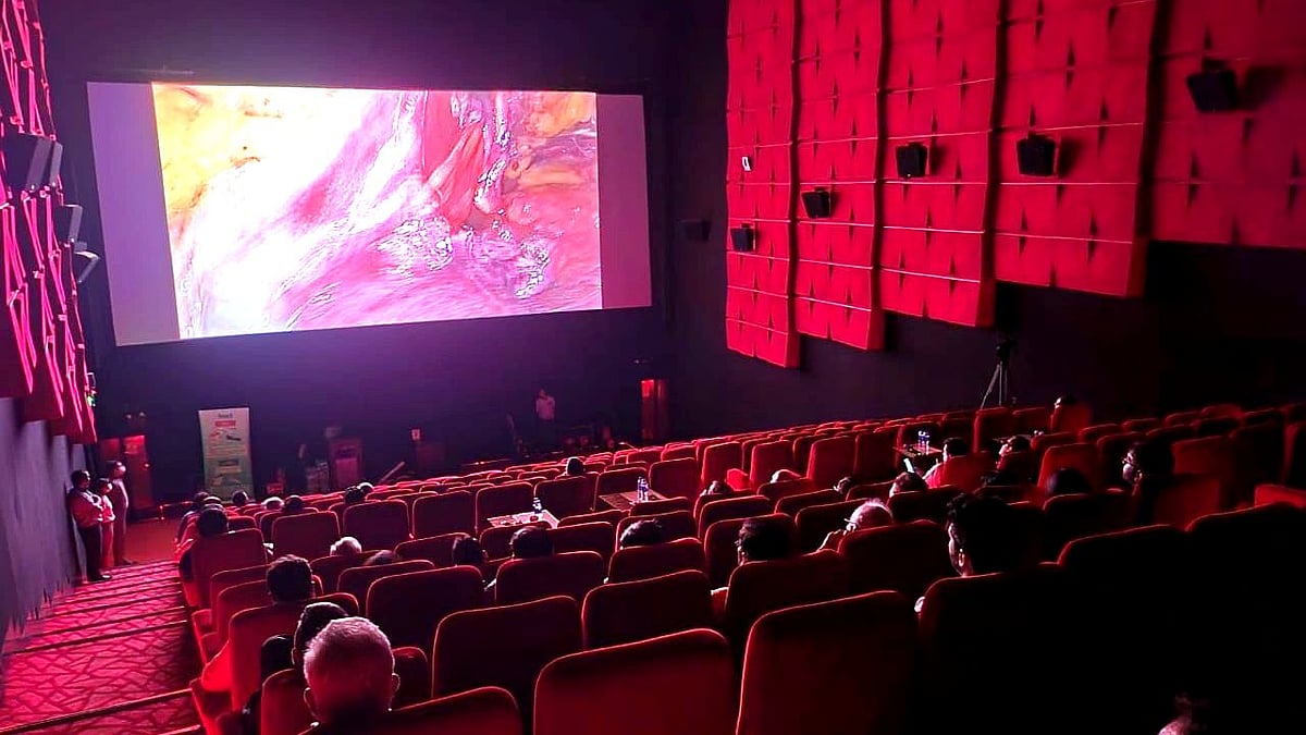 <div class="paragraphs"><p>A PVR screening a livestream of a surgery being performed at Sir Ganga Ram Hospital, Delhi</p></div>