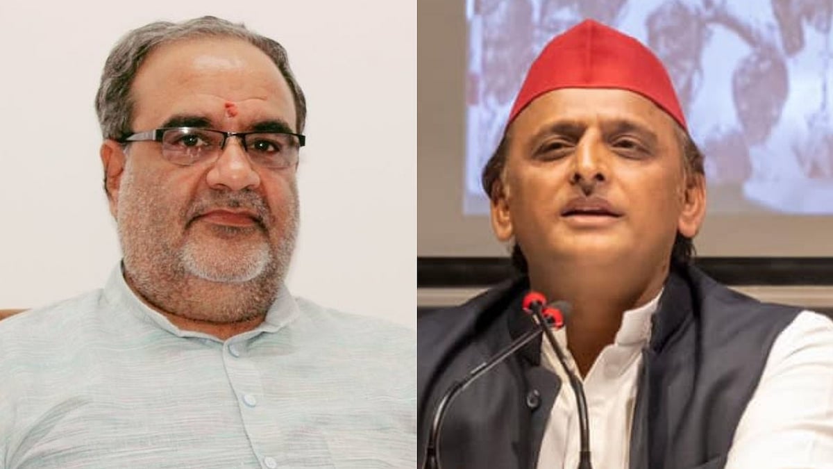 <div class="paragraphs"><p>UP BJP chief Bhupendra Singh (left) and Akhilesh Yadav.</p></div>