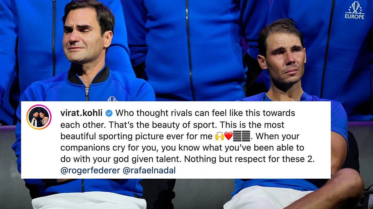 <div class="paragraphs"><p>Virat Kohli posted a note with a picture of both Roger and Nadal crying after his retirement.</p></div>