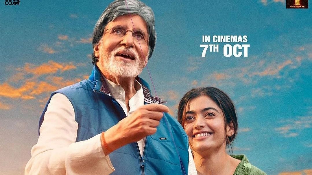 <div class="paragraphs"><p>The first look poster of <em>Goodbye </em>features Amitabh Bachchan and Rashmika Mandanna.</p></div>
